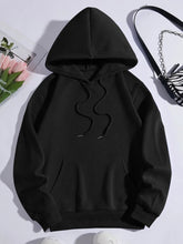 Unisex Plain Black Hoodie